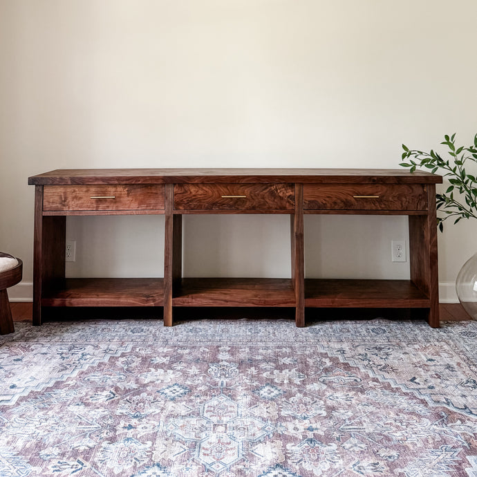 7 ft Black Walnut Buffet Table